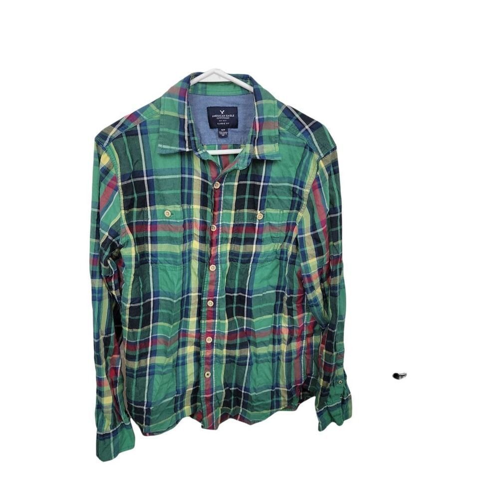 American Eagle Plaid Button Front Shirt